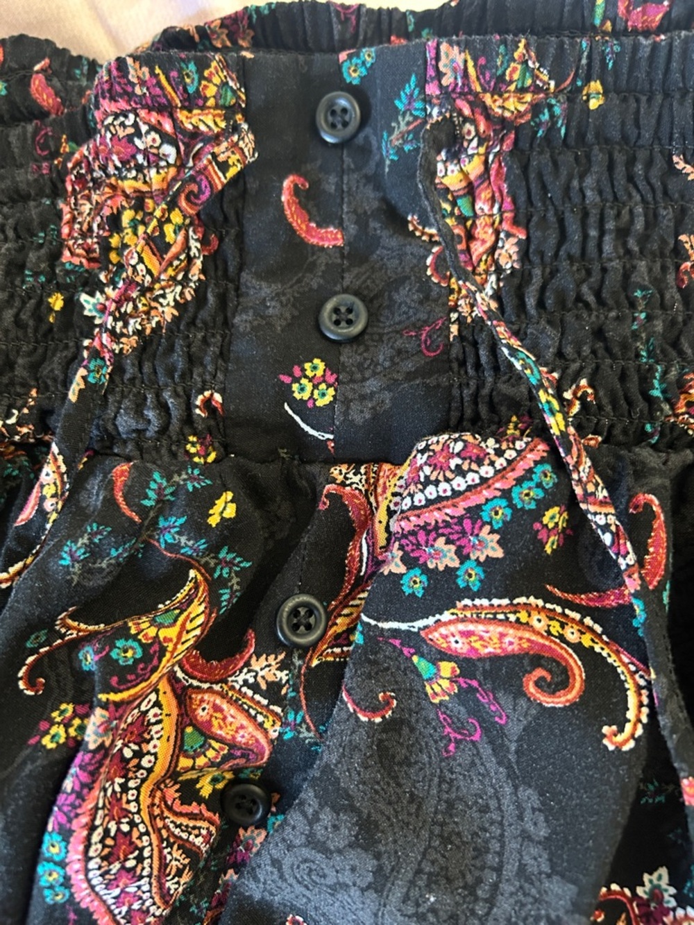 torrid Black Maxi Skirt with Pink Paisley Motif. 3x - Picture 3 of 5
